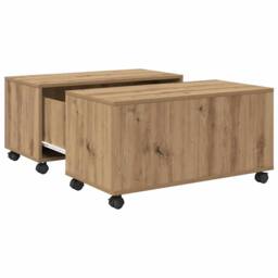 Berkfield Home Coffee Table Artisan oak 75 x 75 x 38 cm Engineered wood in Brown - thumbnail 1