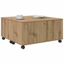 Berkfield Home Coffee Table Artisan oak 75 x 75 x 38 cm Engineered wood in Brown - thumbnail 3