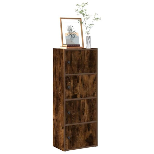 Berkfield Home Bookcase Smoked Oak 40x24x102 cm Engineered Wood in Brown - Size: 40 x 24 x 102 cm - image 1