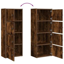 Berkfield Home Bookcase Smoked Oak 40x24x102 cm Engineered Wood in Brown - Size: 40 x 24 x 102 cm - thumbnail 8