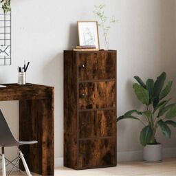 Berkfield Home Bookcase Smoked Oak 40x24x102 cm Engineered Wood in Brown - Size: 40 x 24 x 102 cm - thumbnail 3
