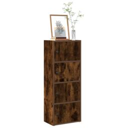 Berkfield Home Bookcase Smoked Oak 40x24x102 cm Engineered Wood in Brown - Size: 40 x 24 x 102 cm - thumbnail 1