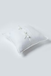 Homescapes Luxury Quilted Velvet Cushion Cover Geometric Pattern in Off-White - Size: 45 cm x 45 cm - thumbnail 3