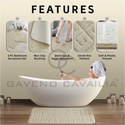 GAVENO CAVAILIA Greek Bath Mat in Cream - thumbnail 2