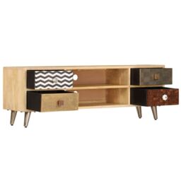Berkfield Home TV Cabinet 120x30x40 cm Solid Mango Wood in Brown - Size: 120 x 30 x 40 cm - thumbnail 4