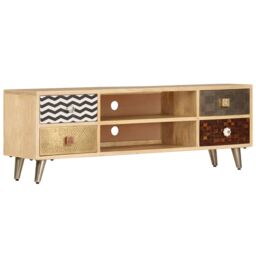 Berkfield Home TV Cabinet 120x30x40 cm Solid Mango Wood in Brown - Size: 120 x 30 x 40 cm - thumbnail 1