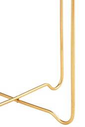 Orsina Round Black Metal Side Table, Sleek Raised Rim Top with Gold Frame, Contemporary Intersecting Base Table - thumbnail 4