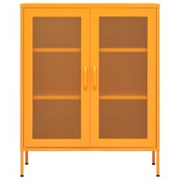 Berkfield Home Storage Cabinet Mustard Yellow 80x35x101.5 cm Steel - thumbnail 3