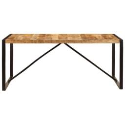 Berkfield Home Beautiful Dining Table Solid Rough Mango Wood 180 cm in Brown