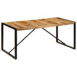 Berkfield Home Beautiful Dining Table Solid Rough Mango Wood 180 cm in Brown - thumbnail 8