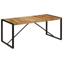 Berkfield Home Beautiful Dining Table Solid Rough Mango Wood 180 cm in Brown - thumbnail 3
