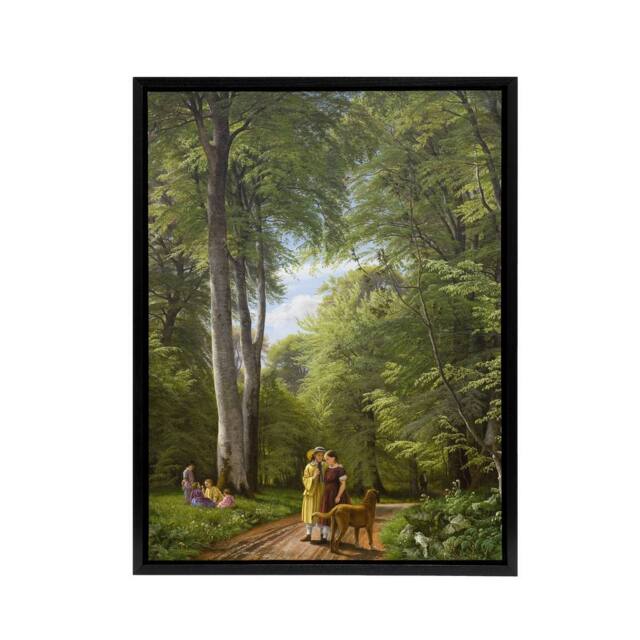 "Artery8 PC Skovgaard Beech Wood in May Zealand Landscape Framed Canvas Art in Green - Size: W12"" x H16""" - image 1