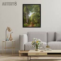 "Artery8 PC Skovgaard Beech Wood in May Zealand Landscape Framed Canvas Art in Green - Size: W12"" x H16""" - thumbnail 3
