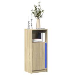 Berkfield Home Sideboard with LED Sonoma Oak 42.5x34x100 cm Engineered Wood in Brown - thumbnail 2