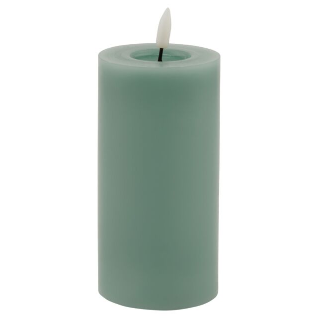 Love Lace Melt Effect 3x6 Sage LED Wax Candle in Green - image 1