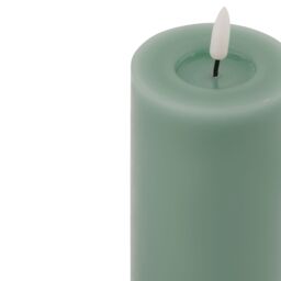 Love Lace Melt Effect 3x6 Sage LED Wax Candle in Green - thumbnail 2