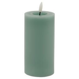 Love Lace Melt Effect 3x6 Sage LED Wax Candle in Green - thumbnail 1
