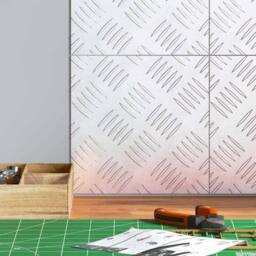 Berkfield Home Stylish Aluminium Checker Plates 4 pcs Anti-Slip 20x20 cm in Silver - Size: Medium - thumbnail 1