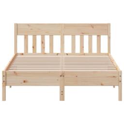 Berkfield Home Beautiful Bed Frame without Mattress 120x200 cm Solid Wood Pine in Light Tan - Size: Small Double - thumbnail 4