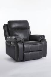 More4Homes Vinson Electric Recliner Air Leather USB-C Charging Recliner Chair in Charcoal - Size: Armchair - thumbnail 5