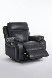 More4Homes Vinson Electric Recliner Air Leather USB-C Charging Recliner Chair in Charcoal - Size: Armchair - thumbnail 6