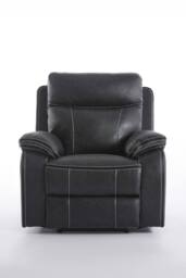 More4Homes Vinson Electric Recliner Air Leather USB-C Charging Recliner Chair in Charcoal - Size: Armchair - thumbnail 4