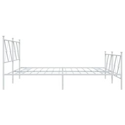 Berkfield Home Metal Bed Frame without Mattress with Footboard White 183x213cm - Size: 183x213 cm - thumbnail 5