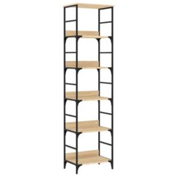 Berkfield Home Bookshelf Sonoma Oak 50x33x188.5 cm Engineered Wood in Brown - thumbnail 2