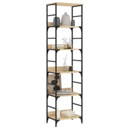Berkfield Home Bookshelf Sonoma Oak 50x33x188.5 cm Engineered Wood in Brown - thumbnail 3