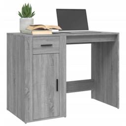 Berkfield Home Elegant Desk Grey Sonoma 100x49x75 cm Engineered Wood - Size: 100 x 49 x 75 cm - thumbnail 4
