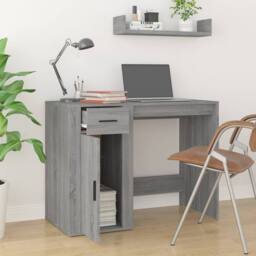 Berkfield Home Elegant Desk Grey Sonoma 100x49x75 cm Engineered Wood - Size: 100 x 49 x 75 cm - thumbnail 1
