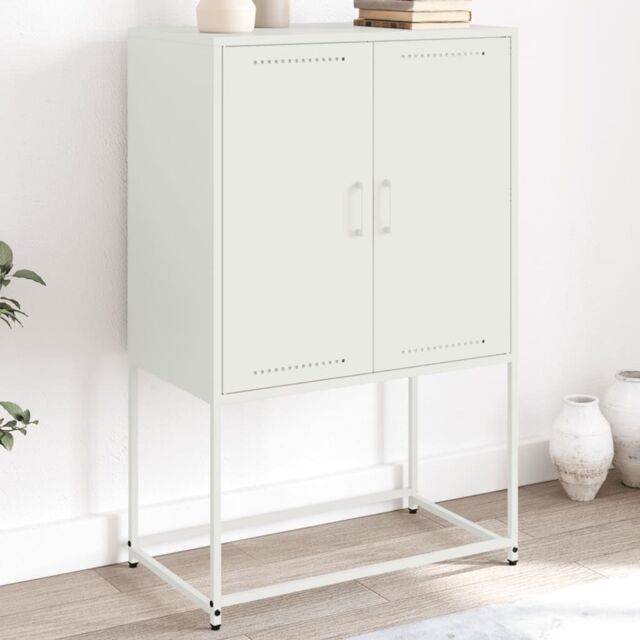Berkfield Home TV Cabinet White 68x39x60.5 cm Steel - image 1