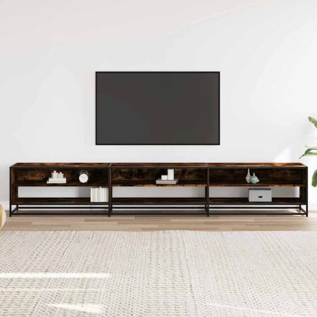 Berkfield Home TV Cabinet Smoked Oak 270x40x46 cm Engineered Wood in Brown - Size: 270 x 40 x 46 cm - image 1