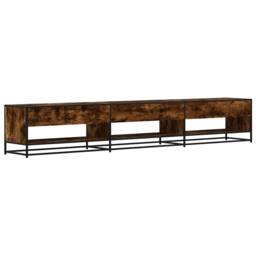 Berkfield Home TV Cabinet Smoked Oak 270x40x46 cm Engineered Wood in Brown - Size: 270 x 40 x 46 cm - thumbnail 6