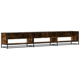 Berkfield Home TV Cabinet Smoked Oak 270x40x46 cm Engineered Wood in Brown - Size: 270 x 40 x 46 cm - thumbnail 3