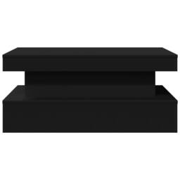 Berkfield Home Coffee Table with LED Lights Black 90x50x40 cm - Size: 90 x 50 x 40 cm - thumbnail 7