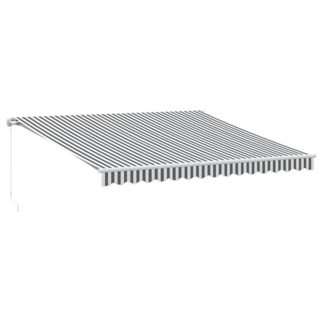 Berkfield Home Manual Retractable Awning Anthracite&White 400x350 cm - image 1