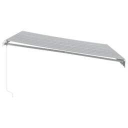 Berkfield Home Manual Retractable Awning Anthracite&White 400x350 cm - thumbnail 4