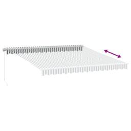Berkfield Home Manual Retractable Awning Anthracite&White 400x350 cm - thumbnail 5