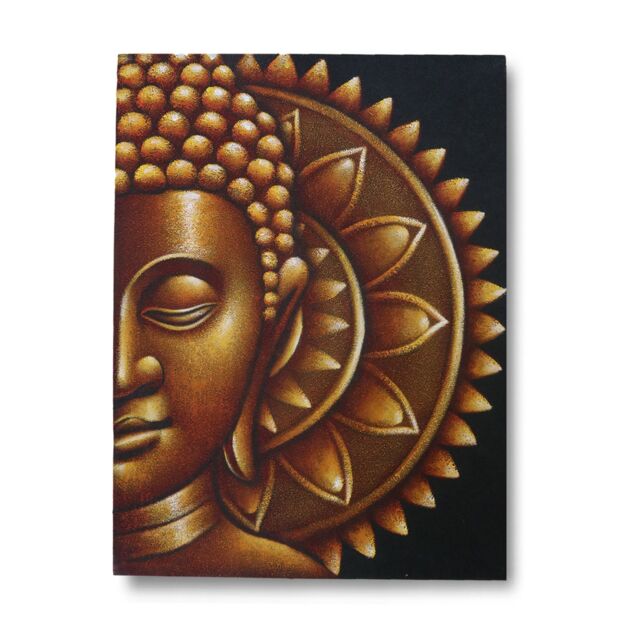 KDMD Gold Half Buddha Mandala 60x80cm in Brown - Size: 60x80 cm - image 1