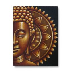 KDMD Gold Half Buddha Mandala 60x80cm in Brown - Size: 60x80 cm - thumbnail 1