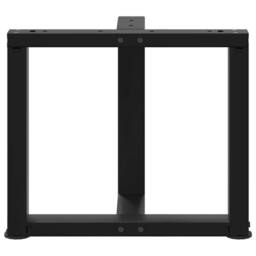 Berkfield Home Coffee Table Legs T-Shaped¬†2 pcs Black 50x25x(42-43) cm Steel - thumbnail 6