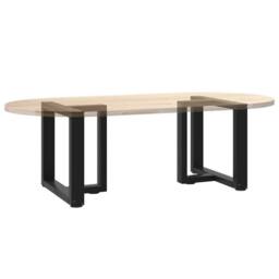 Berkfield Home Coffee Table Legs T-Shaped¬†2 pcs Black 50x25x(42-43) cm Steel - thumbnail 8