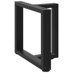 Berkfield Home Coffee Table Legs T-Shaped¬†2 pcs Black 50x25x(42-43) cm Steel - thumbnail 4