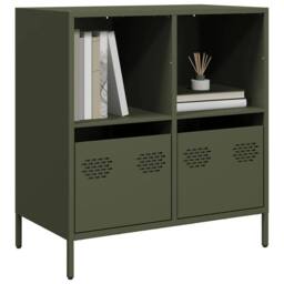 Berkfield Home Sideboard Olive Green 68x39x73.5 cm Cold-rolled Steel - thumbnail 2