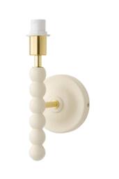 ValueLights Bobbins Wooden Bobble Wall Light Lamp Base in Cream - thumbnail 5