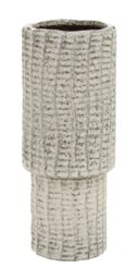 Orsina Textured Medium Vase, Contemporary Design Flower Vase, Tiered Design Modern Vase for a Variety of Decors in Black - thumbnail 1