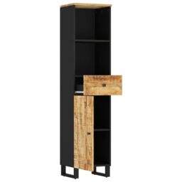 Berkfield Home Bathroom Cabinet 38x33x160 cm Solid Wood Mango in Brown - Size: 38 x 33 x 160 cm - thumbnail 3