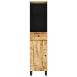 Berkfield Home Bathroom Cabinet 38x33x160 cm Solid Wood Mango in Brown - Size: 38 x 33 x 160 cm - thumbnail 4