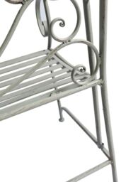 Glamhaus Metal Garden Bench Patio Furniture Seat Foldable Antique Grey - thumbnail 5